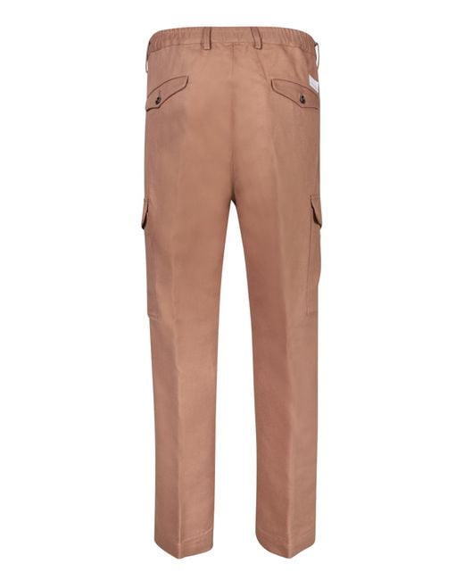 Nine:inthe:morning Natural Linen Cargo Trousers for men
