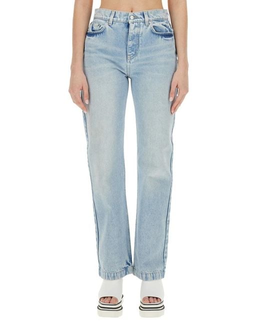 Stella McCartney Blue Straight Leg Jeans Polyester