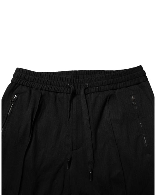 Dolce & Gabbana Black Slim Fit Drawstring Pants for men