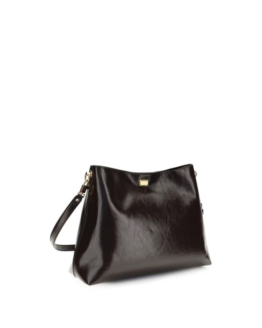 Dolce & Gabbana Black Large Vittoria Leather Shoulder Bag Calf Bos Taurus
