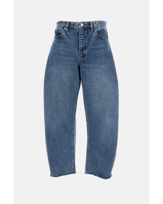 FRAME Blue 'The Bubble Crop' Jeans