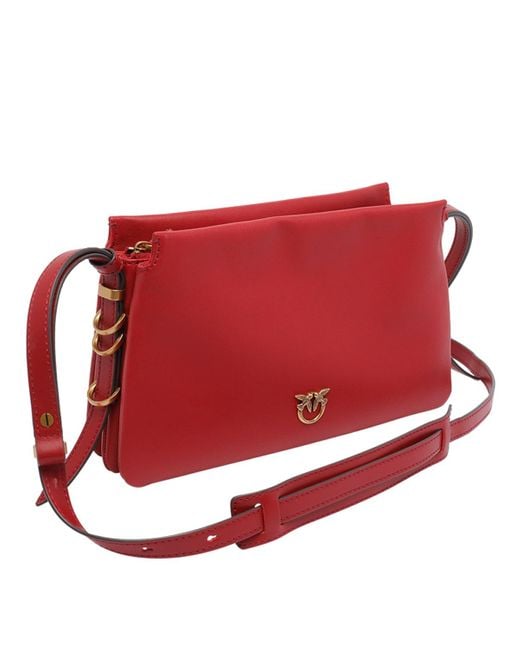 Pinko Red Mini One Two Three Crossbody Bag