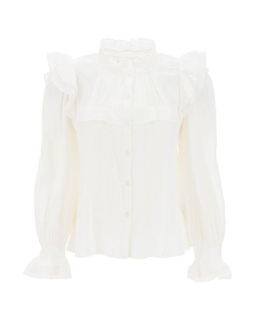 Isabel Marant White Isabel Marant Etoile Jatedy Shirt With Jacquard Details