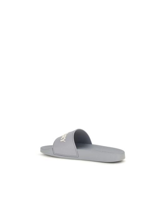 Burberry White Rubber Slides Shoe for men