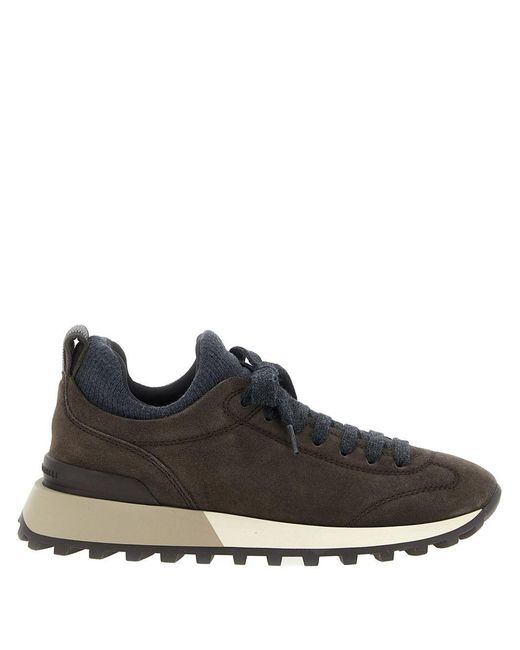 Brunello Cucinelli Black Flat Shoes for men