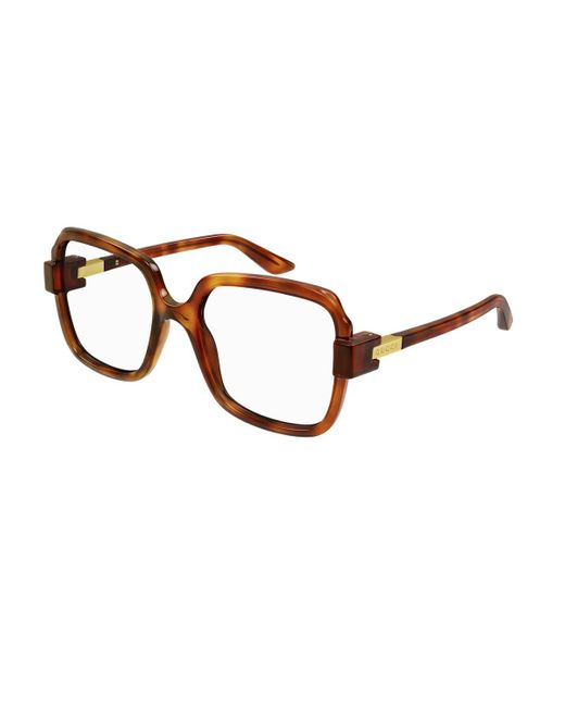 Gucci Brown GG1433O Linea Lettering Eyeglasses
