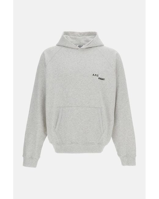 A.P.C. White Fragment Cotton Hooded Sweatshirt for men