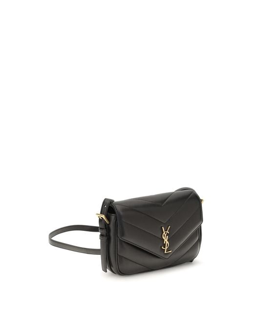 Saint Laurent Gray Shoulder Bag Loulou Cassandre Toy Lambskin
