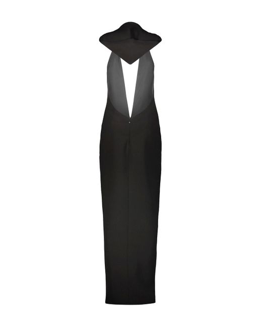Monot Black Mônot Hooded Dress With Slit Clothing