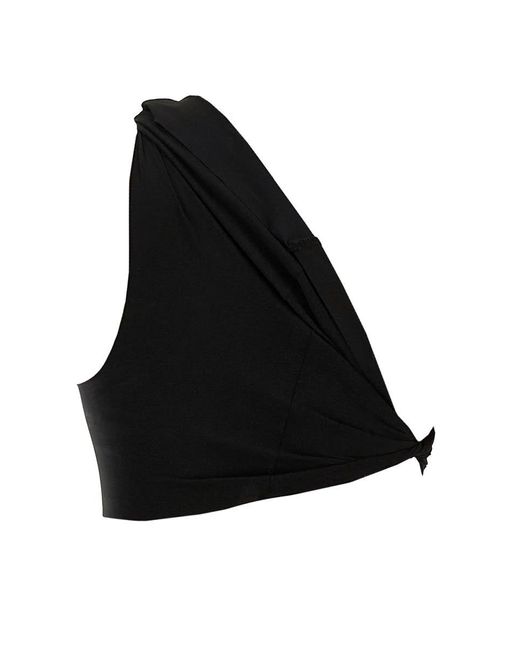 Rick Owens Black One-shoulder Bikini Top