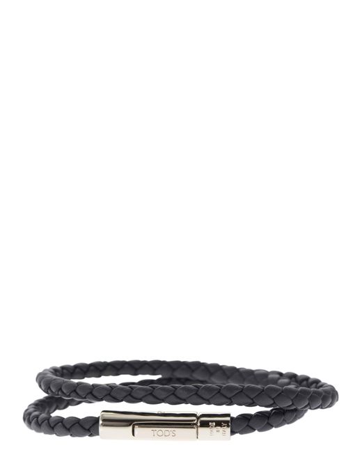 Tod's White Mycolors 2-turn Leather Bracelet for men