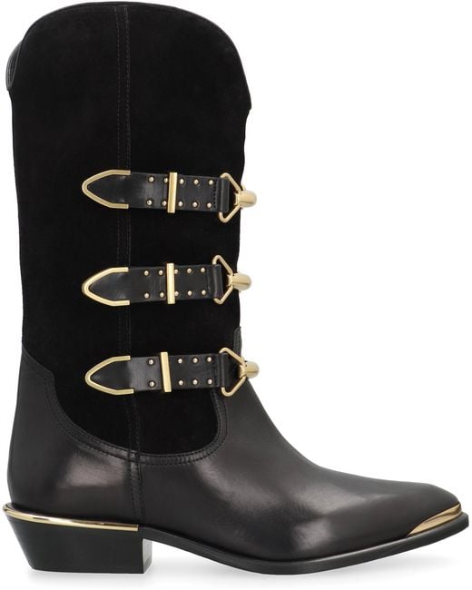 Isabel Marant Black Mexia Leather Boots Calf