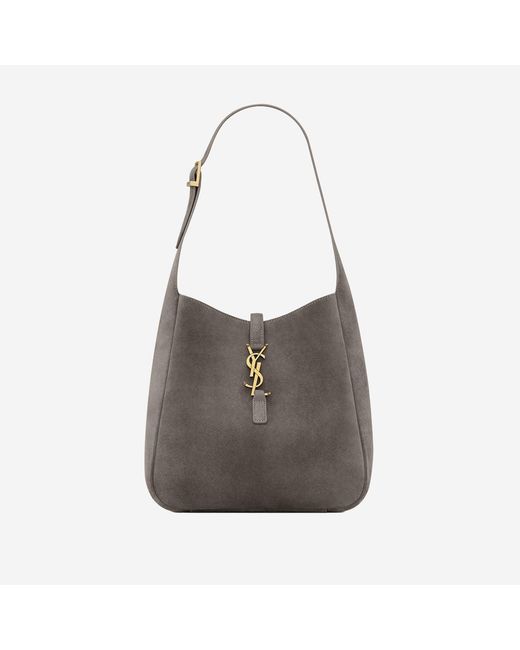 Saint Laurent Gray Small And Soft Suede Le 5 À 7 Bag Calf Leather Shoulder