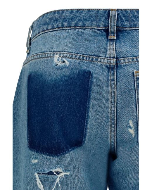 7 For All Mankind Blue Jeans Straight-Leg Cotton