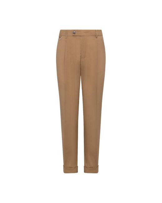 Low Brand Natural Slim Carrot-Fit Safari-Colored Virgin Wool Trousers With Single Front Pleat for men