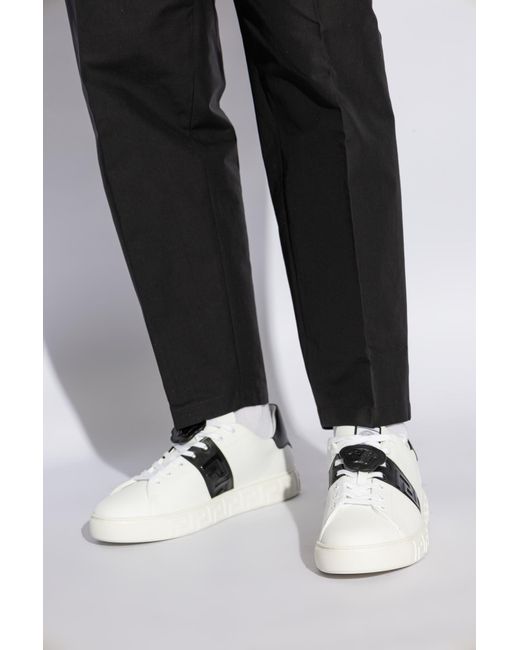 Versace White Sneakers With Logo for men