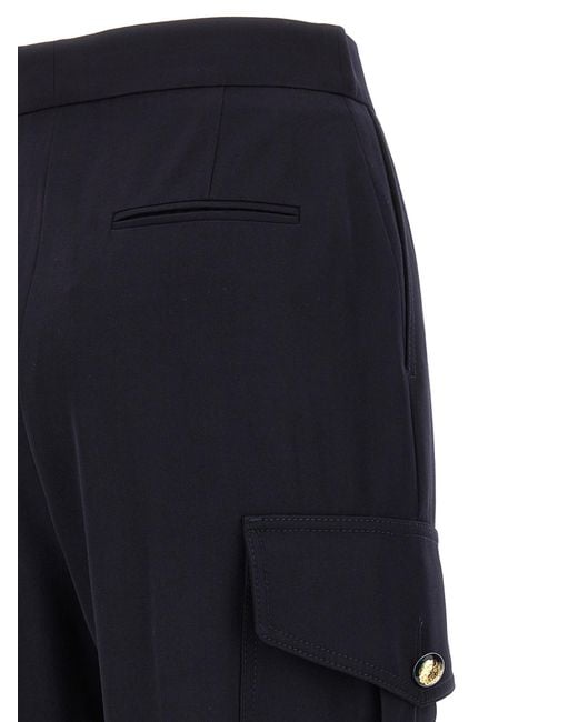 McQueen Blue Wool Cargo Pants