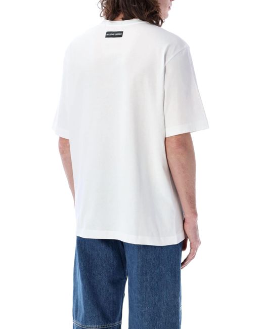 MARINE SERRE White Organic Cotton Jersey Plain T-Shirt for men