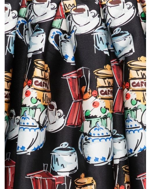 ALESSANDRO ENRIQUEZ White Printed Midi Skirt