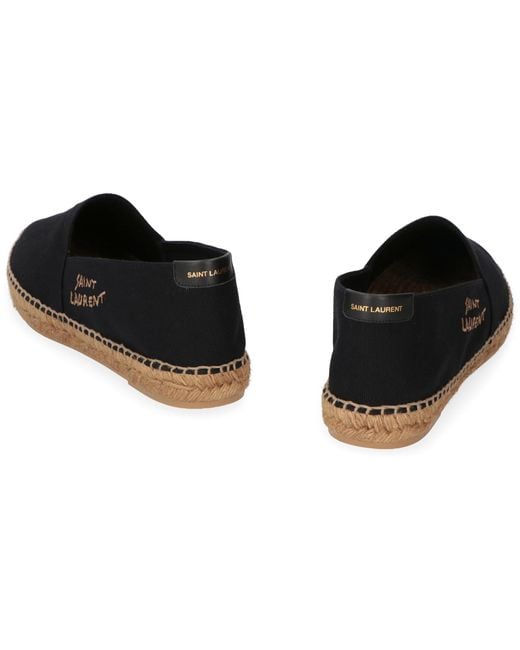 Saint Laurent Black Canvas Espadrilles Linen; Cotton; Polyurethane for men
