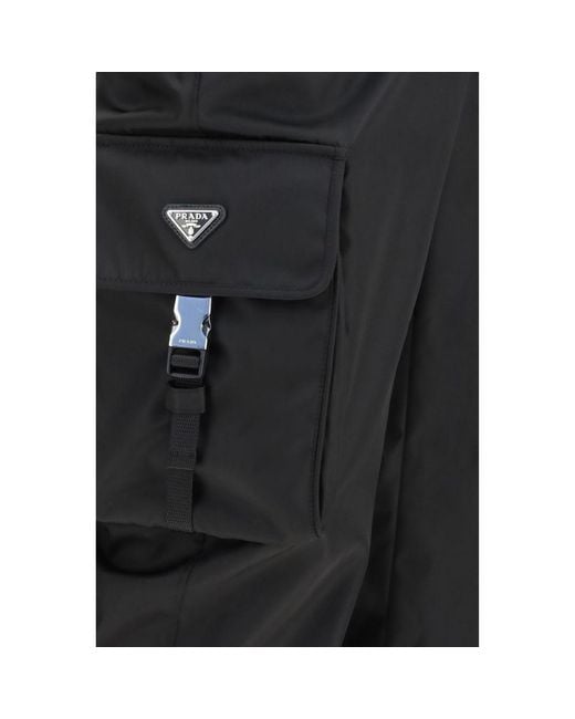 Prada Black Polyamide Athletic Pants for men