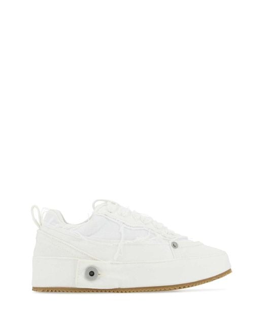 Loewe White Denim Sneakers