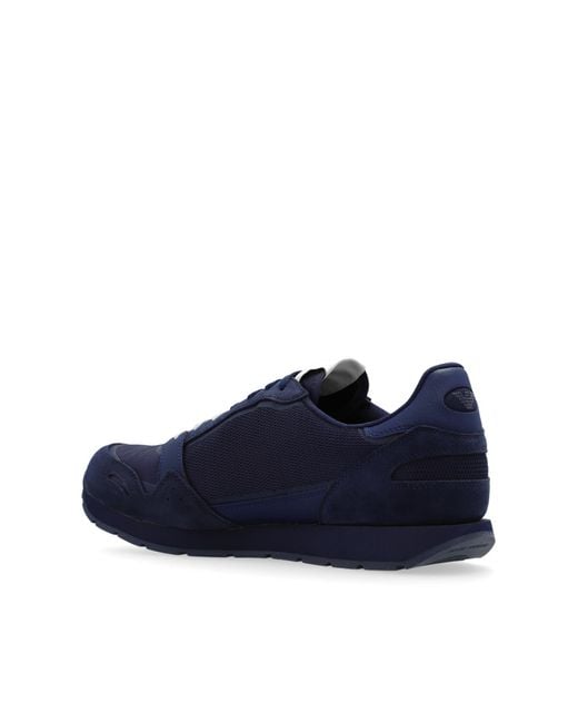 Emporio Armani Blue Sneakers With Logo for men