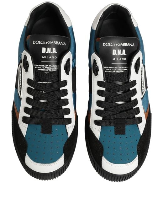Dolce & Gabbana Black Leather Miami Low Top Sneakers Shoes for men