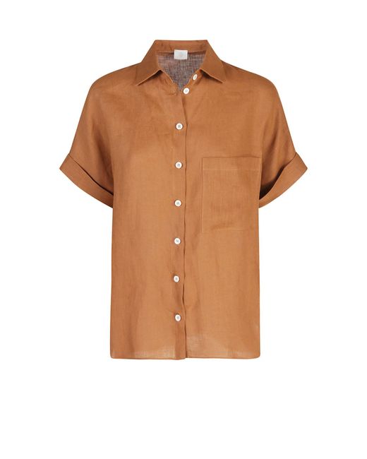 Eleventy Brown Shirt With Half Sleeves