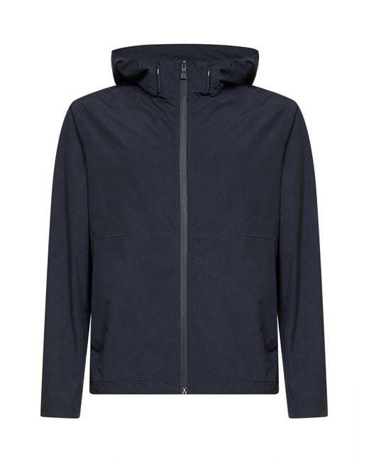 Herno Blue Hooded Windstopper Jacket for men