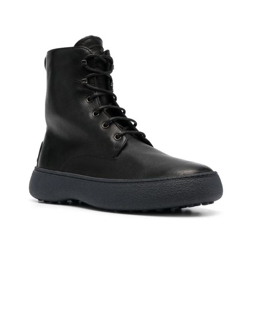 Tod's Black W.g. Lace-up Ankle Boots for men