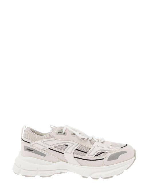 Axel Arigato 'marathon R-trail' White Low Top Sneakers With Logo Detail In Leather Blend Woman
