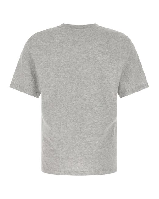 Brunello Cucinelli Gray Logo Print T-Shirt for men