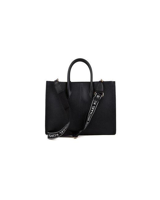 Michael Kors Black Tote Bag Leather Tote-Bags