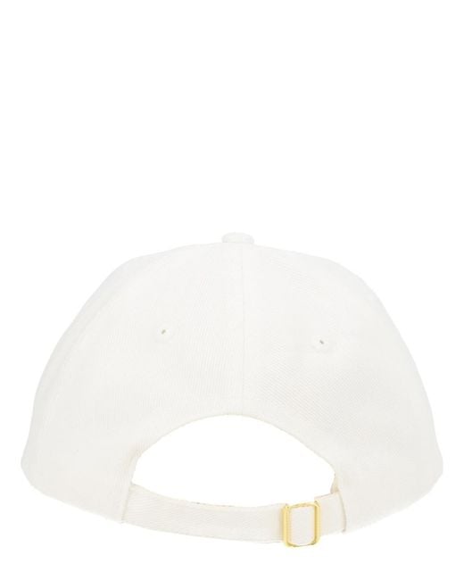 Casablanca White Baseball Hat With Logo Cotton for men