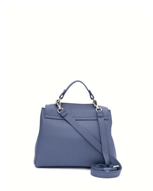 Orciani Blue Leather Top-Handle Shoulder Bag