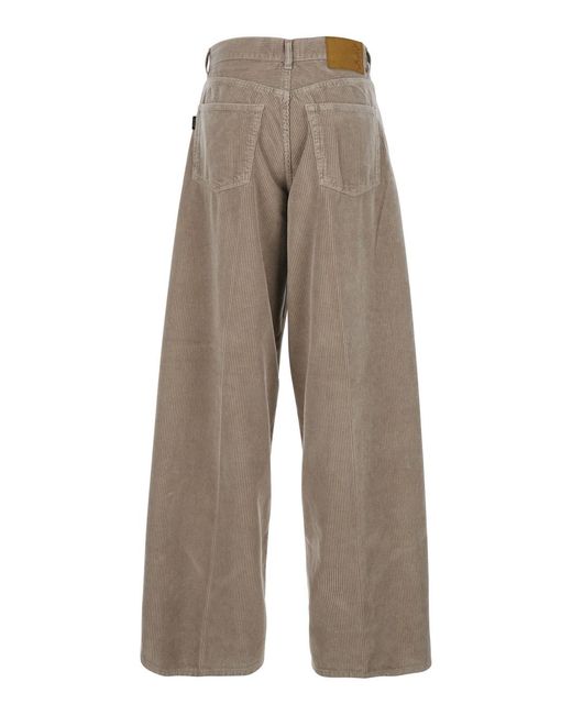 Haikure Gray Bethany Ribbed Knit Pants With Wide Leg