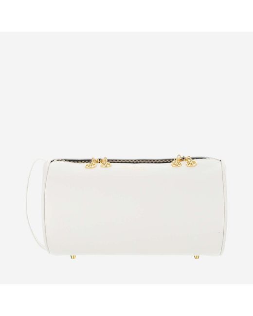 Patou White Eco Leather Barrel Bag Polyurethane Shoulder