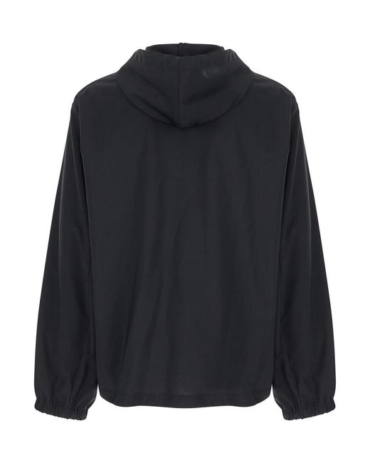 Givenchy Blue Zip-Up Hoodie With Logo Detail Virgin Wool Coat for men