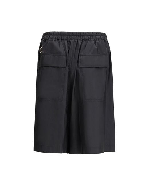 Moncler Black Polyester Bermuda Shorts for men