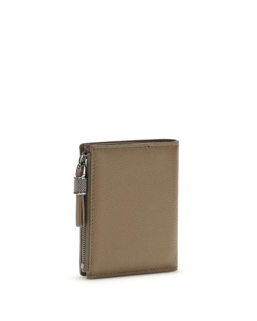 Brunello Cucinelli Natural Leather Wallet With Zip Calf Bos Taurus