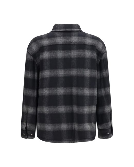 Off-White c/o Virgil Abloh Black Padded Flannel Jacket Coat for men