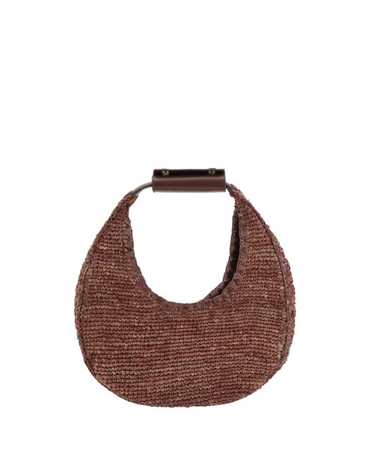 Staud Pink Raffia Hobo Bag