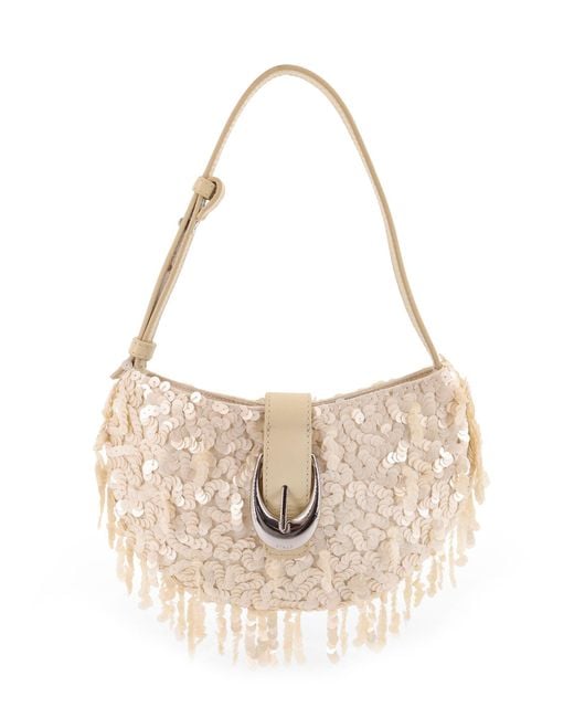 Staud White Alana Bag Shoulder Bag With All-Over Sequins