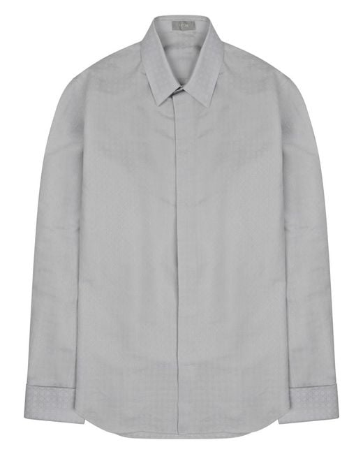 Dior Gray Shirt Monogram Silk for men