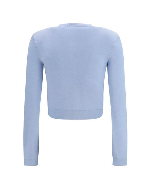Self-Portrait Blue Flower Knit Cardigan