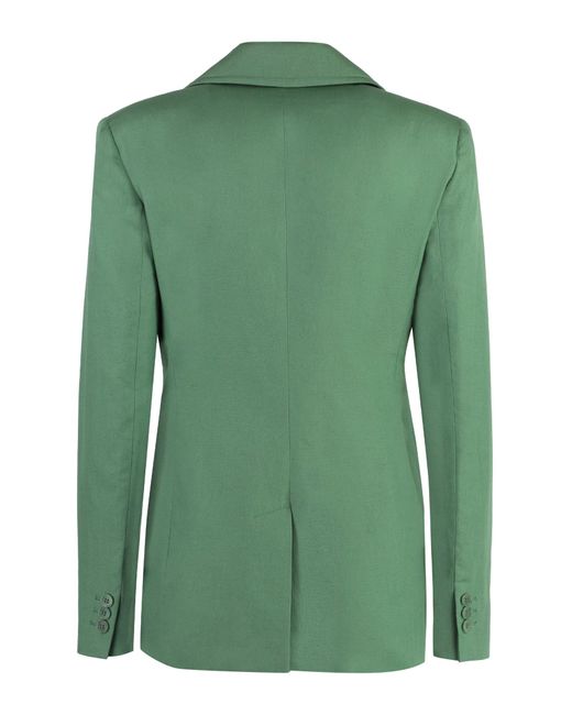 Weekend by Maxmara Green Dattero Cotton-Linen Blend Jacket