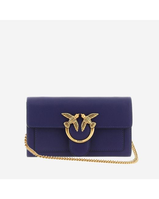 Pinko Blue Leather Wallet Love Simply & Purses