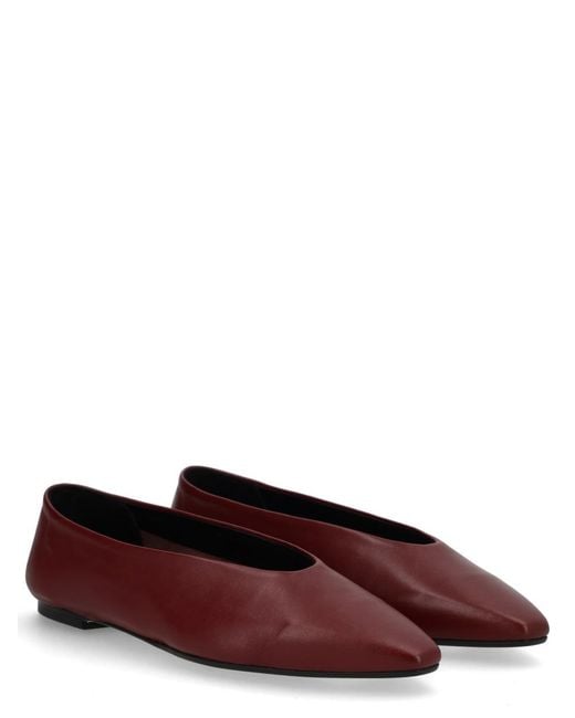 Aeyde Red Ballerina Betty Nappa Leather Shoe