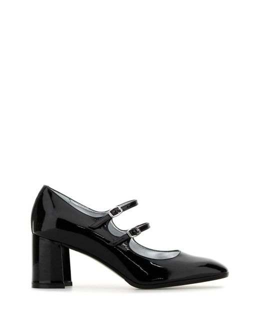 CAREL PARIS Black Leather Alice Pumps